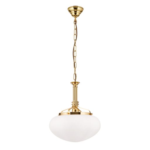WIENER NOSTALGIE klasszikus függőlámpa, fényes sárgaréz, Ø33 cm
