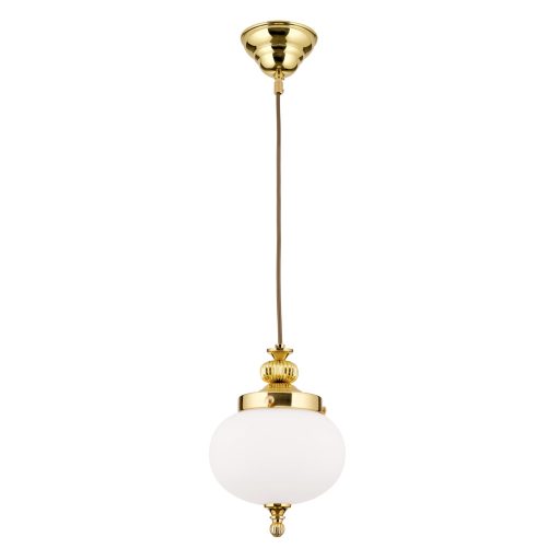 WIENER NOSTALGIE klasszikus függőlámpa, fényes sárgaréz, Ø18 cm