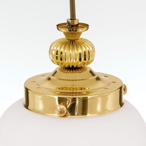 WIENER NOSTALGIE klasszikus függőlámpa, fényes sárgaréz, Ø18 cm