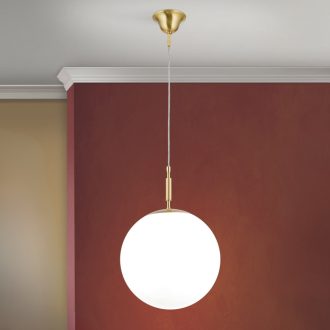   ARTDESIGN modern függőlámpa, matt sárgaréz, matt opál üvegbúra, Ø30 cm