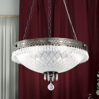   EMPIRE CRYSTAL klasszikus függőlámpa, antik patina, Ø49 cm
