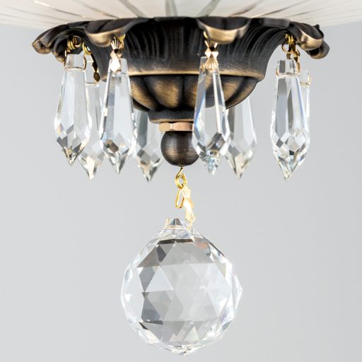 EMPIRE CRYSTAL klasszikus függőlámpa, antik patina, Ø49 cm