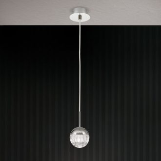   BALL modern LED függőlámpa, fényes nikkel, Ø10 cm, 3000 K