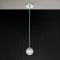 BALL modern LED függőlámpa, fényes nikkel, Ø10 cm, 3000 K