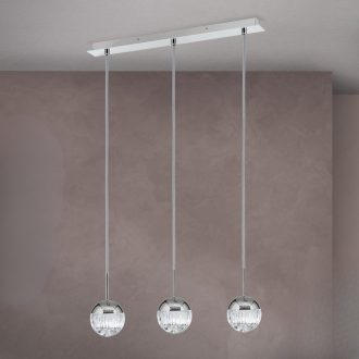 BALL modern LED függőlámpa, fényes nikkel, 50 cm, 3000 K