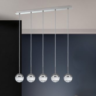 BALL modern LED függőlámpa, fényes nikkel, 70 cm, 3000 K