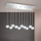BALL modern LED függőlámpa, fényes nikkel, átlátszó kristályüveg búra, 100 cm, 3000 K, 45 W