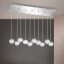 BALL modern LED függőlámpa, fényes nikkel, átlátszó kristályüveg búra, 100 cm, 3000 K, 45 W