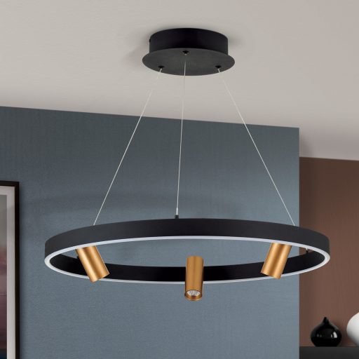 BERLIN modern LED csillár , matt fekete, 3000lm
