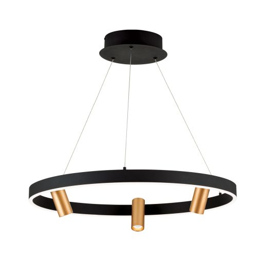 BERLIN modern LED csillár , matt fekete, 3000lm