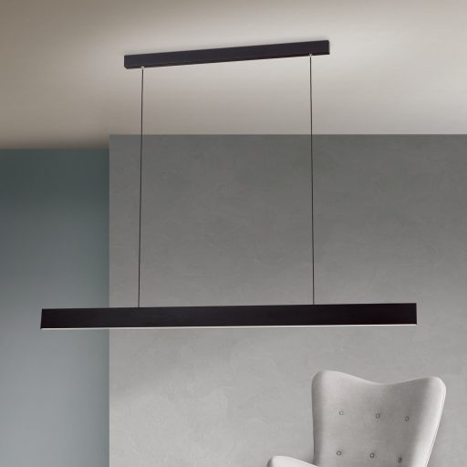 GIDEON modern LED függőlámpa , fekete, 2300lm