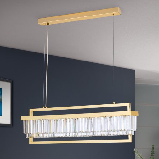 PRISM LED kristály függőlámpa, 24karátos arany