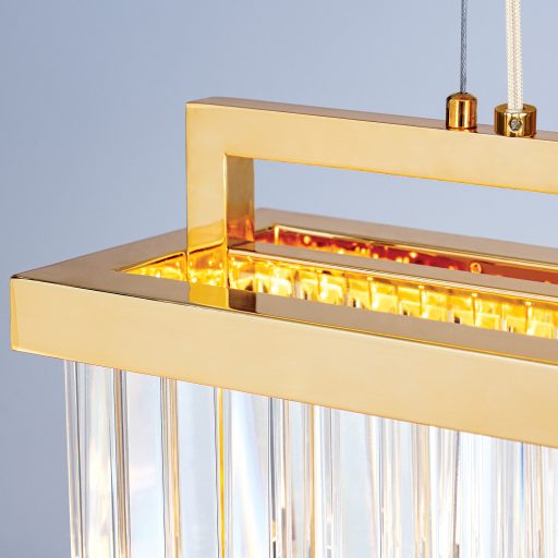 PRISM LED kristály függőlámpa, 24karátos arany