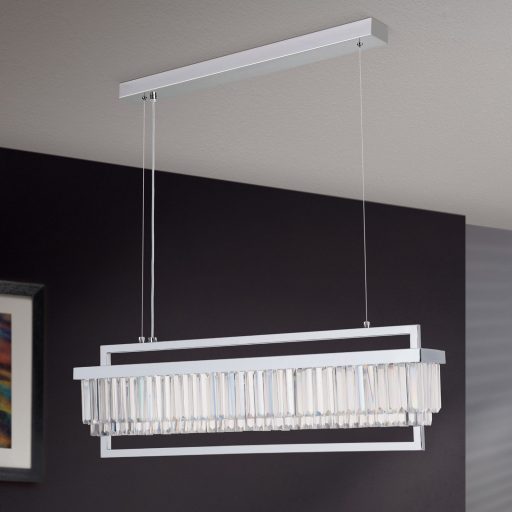 PRISM LED kristály függőlámpa, króm, 6400lm