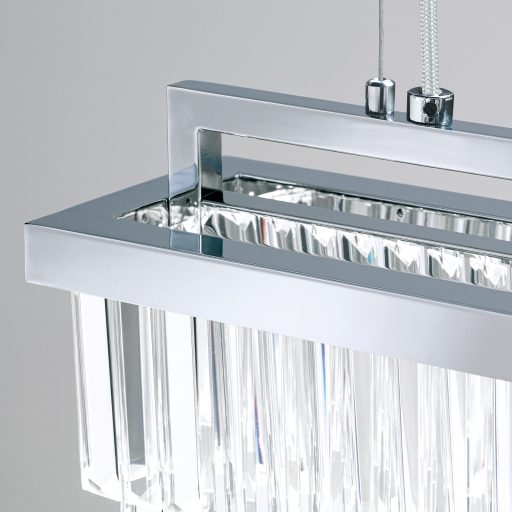 PRISM LED kristály függőlámpa, króm, 6400lm