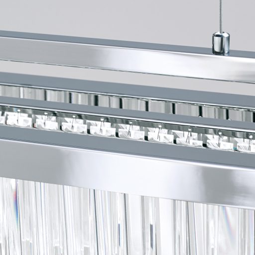 PRISM LED kristály függőlámpa, króm, 6400lm