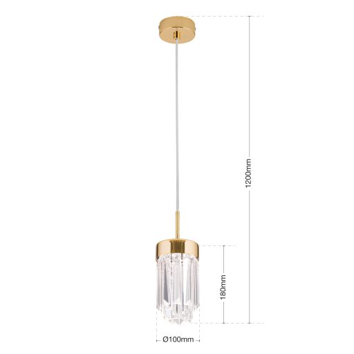 PRISM modern kristály LED függőlámpa , arany, 600lm