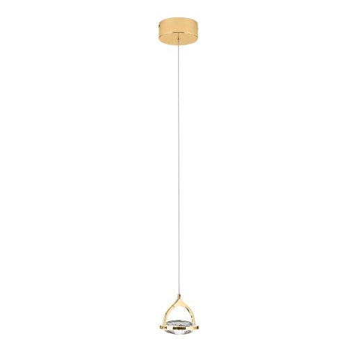 MOON modern kristály LED függőlámpa , arany, 300lm