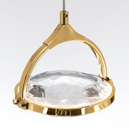 MOON modern kristály LED függőlámpa , arany, 300lm