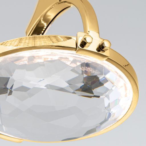 MOON modern kristály LED függőlámpa , arany, 300lm