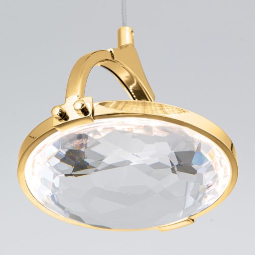 MOON modern kristály LED függőlámpa , arany, 1500lm