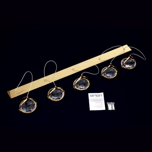 MOON modern kristály LED függőlámpa , arany, 1500lm