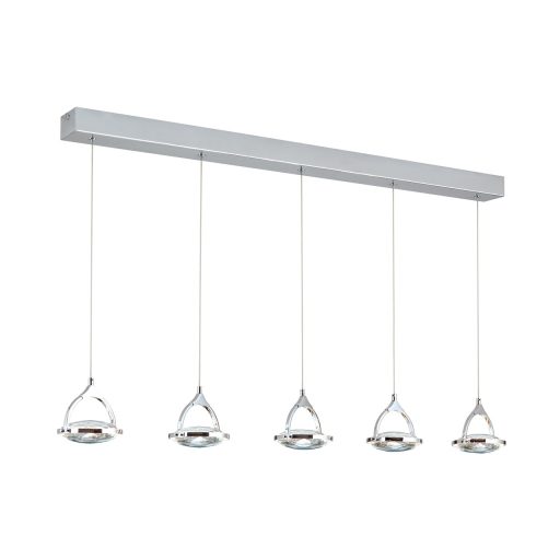 MOON modern kristály LED függőlámpa , króm, 1500lm