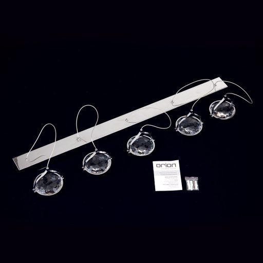 MOON modern kristály LED függőlámpa , króm, 1500lm