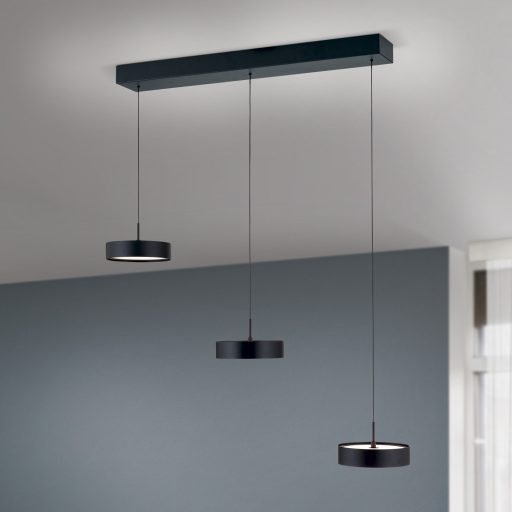 TEIDE modern LED függőlámpa , matt fekete, 6000lm