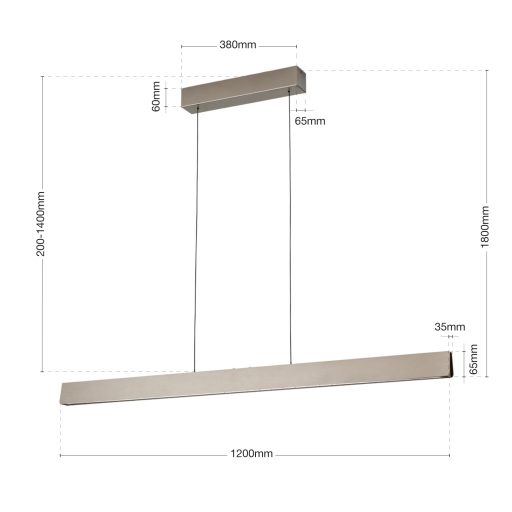 TARA modern CCT LED függőlámpa , matt króm, 1200lm