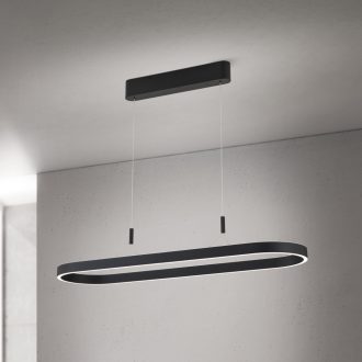   CARRARA modern LED függőlámpa, fekete, 120 cm, 2700–4000 K