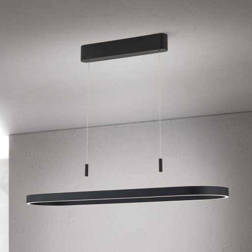 CARRARA modern LED függőlámpa, fekete, 120 cm, 2700–4000 K