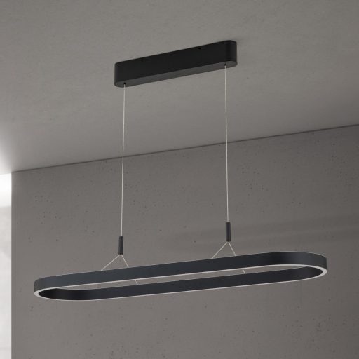 CARRARA modern LED függőlámpa, fekete, 120 cm, 2700–4000 K