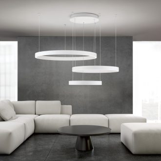   KOLK modern LED függőlámpa, fehér, 115 cm, 2700–4000 K, 180 W