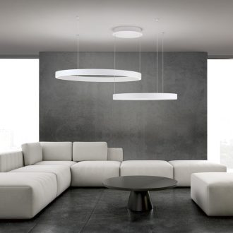   KOLK modern LED függőlámpa, fehér, 115 cm, 2700–4000 K, 140 W
