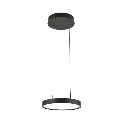 TEIDE modern LED függőlámpa, matt fekete, Ø33,5 cm, 2700 K