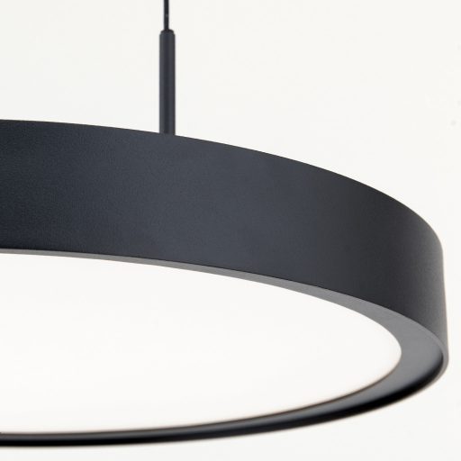 TEIDE modern LED függőlámpa, matt fekete, Ø33,5 cm, 2700 K
