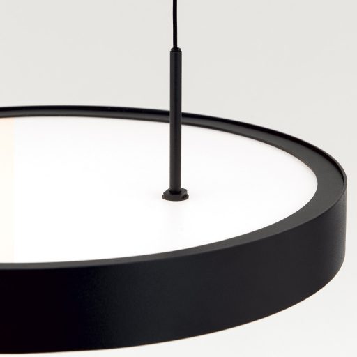 TEIDE modern LED függőlámpa, matt fekete, Ø33,5 cm, 2700 K