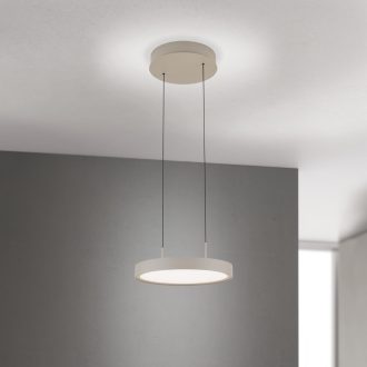 TEIDE modern LED függőlámpa, khaki, Ø33,5 cm, 2700 K