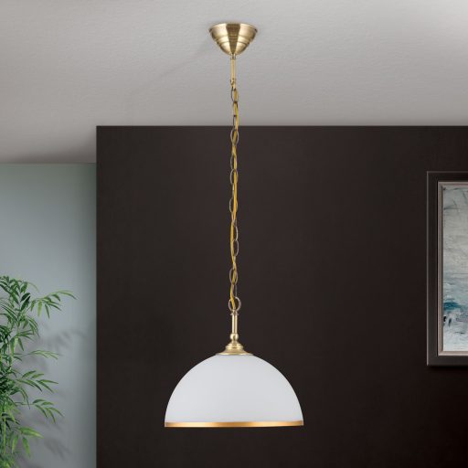 OLD LAMP klasszikus függőlámpa 1xE27, patina 30 cm matt opál