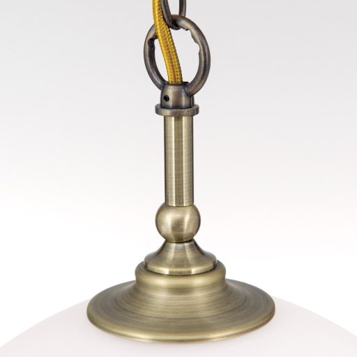 OLD LAMP klasszikus függőlámpa 1xE27, patina 30 cm matt opál
