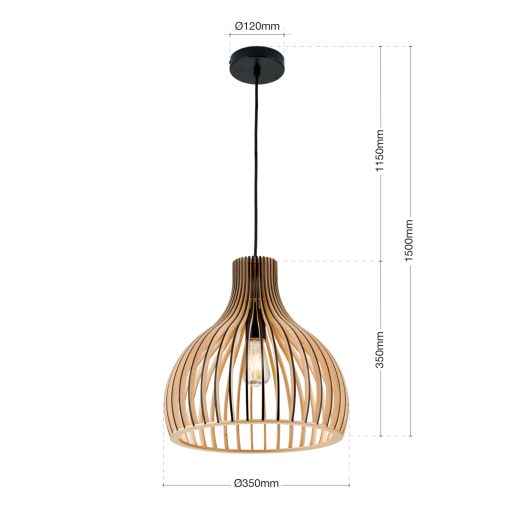 ERIK modern függőlámpa 1xE27, barna 35 cm 