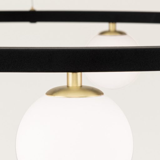 TUMBLER modern függőlámpa, fekete, lefelé világító, Ø90 cm