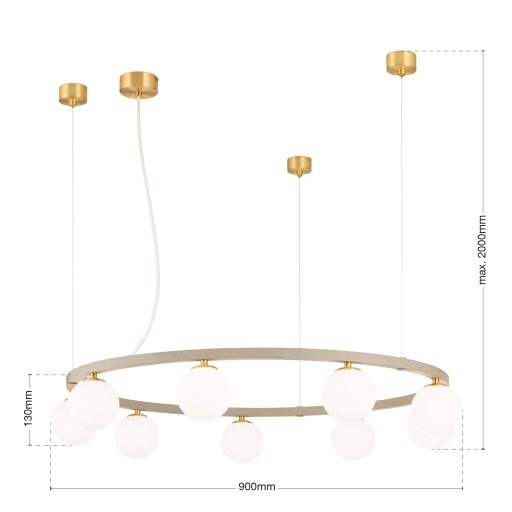 TUMBLER modern függőlámpa, khaki, lefelé világító, 13 cm