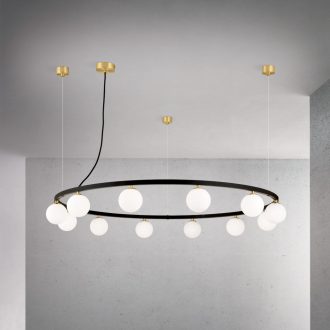   TUMBLER modern függőlámpa, fekete, lefelé világító, Ø120 cm