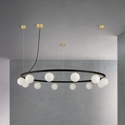 TUMBLER modern függőlámpa, fekete, lefelé világító, Ø120 cm