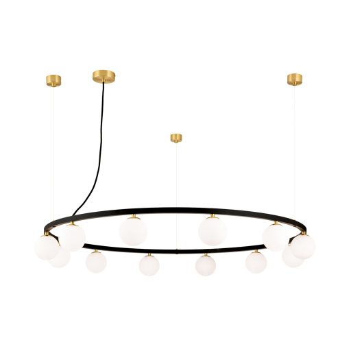 TUMBLER modern függőlámpa, fekete, lefelé világító, Ø120 cm
