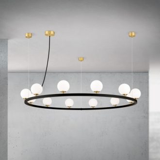   TUMBLER modern függőlámpa, fekete, felfelé világító, Ø120 cm