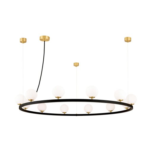 TUMBLER modern függőlámpa, fekete, felfelé világító, Ø120 cm