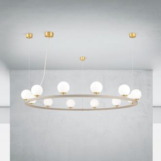   TUMBLER modern függőlámpa, khaki, felfelé világító, Ø120 cm